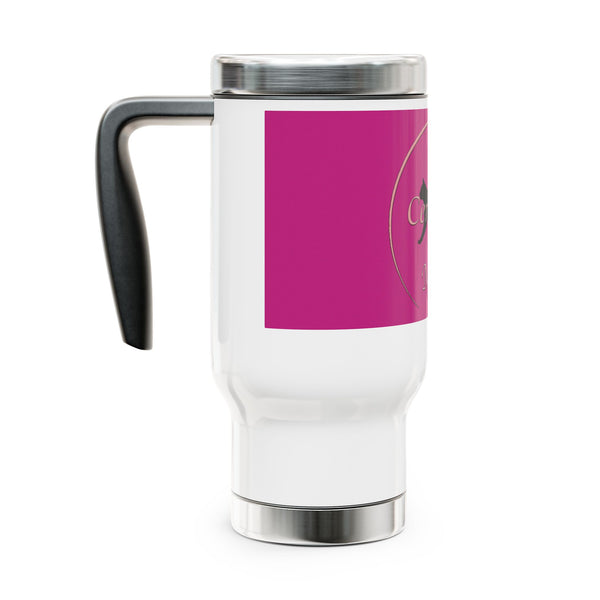 Cat Mom Stainless Steel Travel Mug with Handle, 14oz