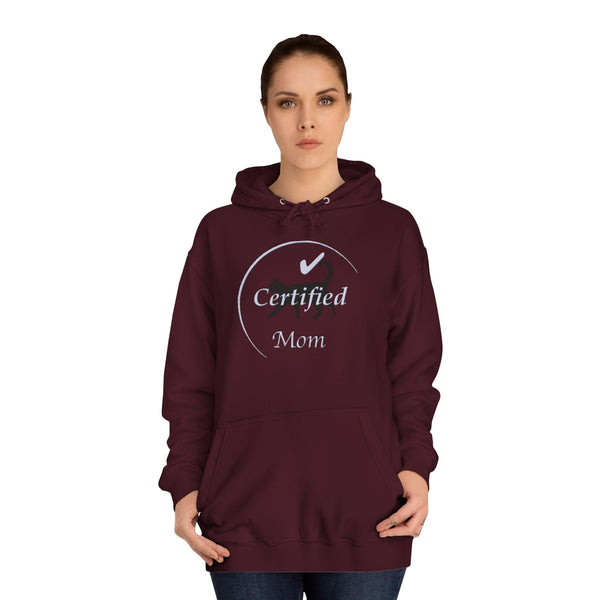 Blue and Black Cat Mom Logo Unisex College Hoodie