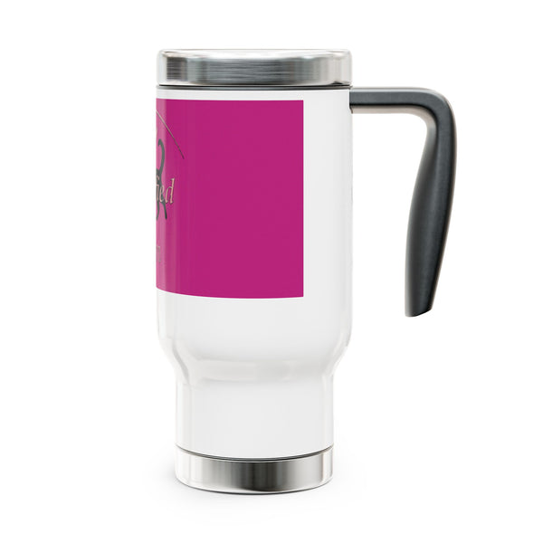 Cat Mom Stainless Steel Travel Mug with Handle, 14oz