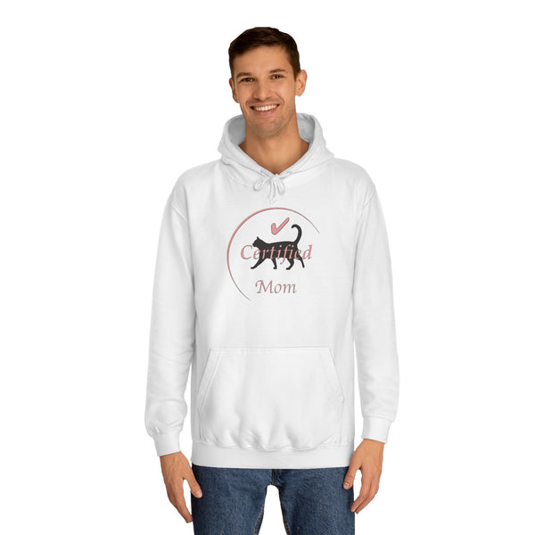 Pink and Black Cat Mom Logo College Hoodie