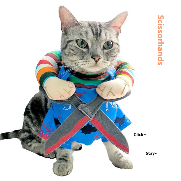 Cat Halloween Costume Funny Outfit With Adjustable Straps Scissor-Shaped Suit