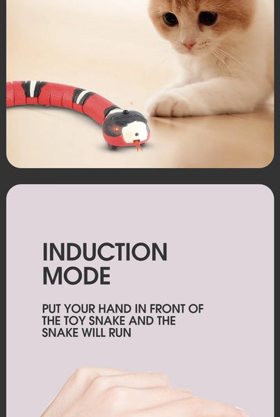 Smart Sensing Interactive Cat Toys Automatic Eletronic Snake Cat Teasering Play USB Rechargeable Kitten Toys for Cats Dogs Pet