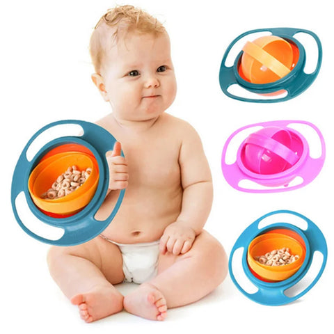 360 Degrees Rotation Gyroscopic Bowl For Babies Anti Spill Bowl