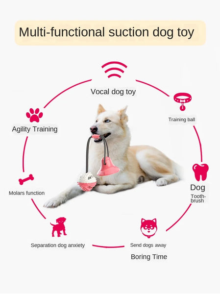 Dog Toy Silicon Suction Cup Tug Interactive Toy For Pets For Tooth Cleaning