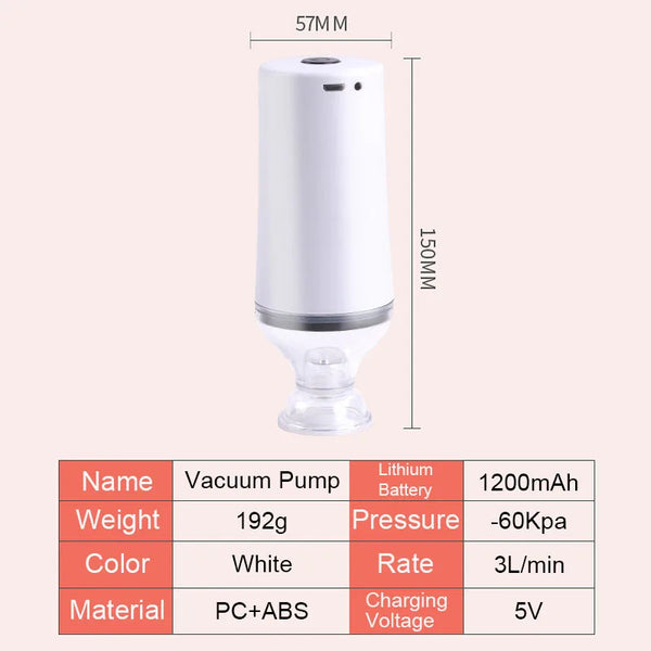 Portable USB Rechargeable Electric Handheld Reusable Vacuum Sealer Pump For Food Storage