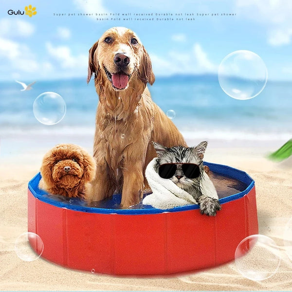 Foldable Dog Swimming Pool and Bathtub Outdoor or Indoor and Collapsible