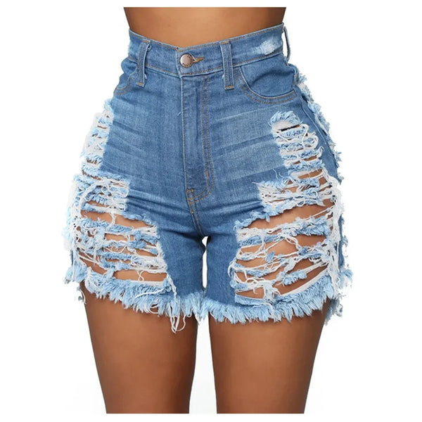 Mid Waist Sexy Womens Jeans Denim Shorts Fashion Denim Broken Hole Shorts Ladies Skinny Super Sexy Short Jeans