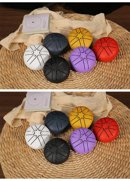 6 Notes Mini Rain Drum for Yoga Meditation Hand Drums Instrument