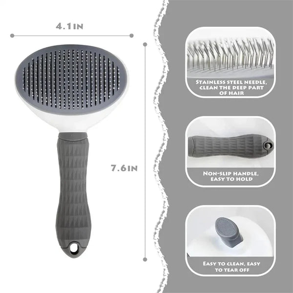 Self-cleaning Pet Hair Remover Comb For Cat Grooming