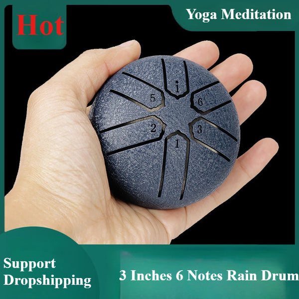 6 Notes Mini Rain Drum for Yoga Meditation Hand Drums Instrument