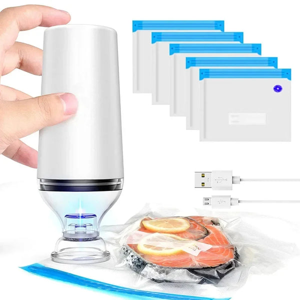 Portable USB Rechargeable Electric Handheld Reusable Vacuum Sealer Pump For Food Storage