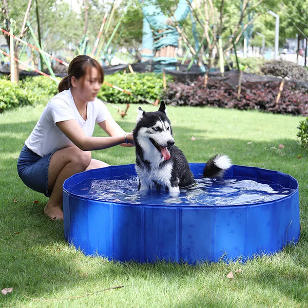 Foldable Dog Swimming Pool and Bathtub Outdoor or Indoor and Collapsible