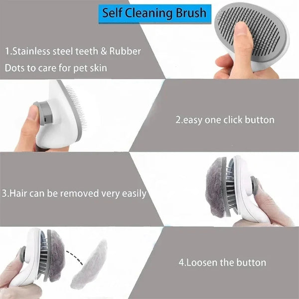 Self-cleaning Pet Hair Remover Comb For Cat Grooming