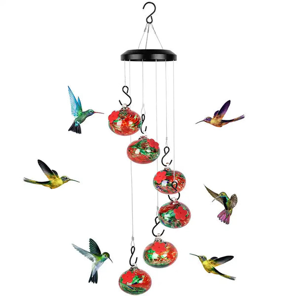 Charming Wind Chime Hummingbird Feeders Outdoor Garden Bird Feeder