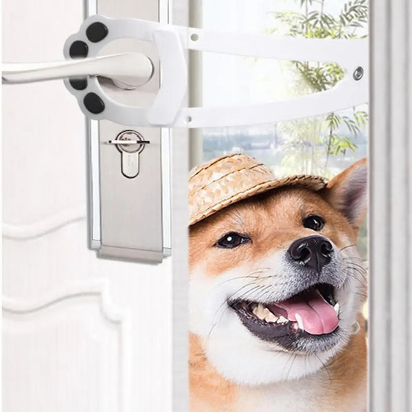 Adjustable Pet Door Holder Latch That Keeps Dogs or Cats Out