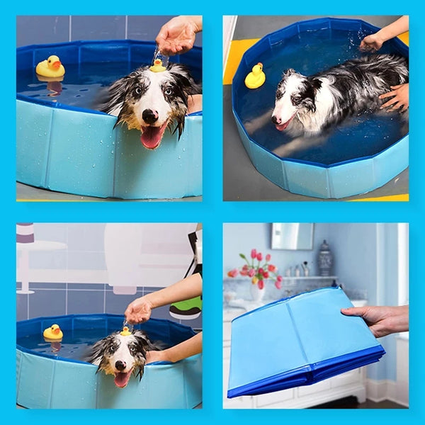 Foldable Dog Swimming Pool and Bathtub Outdoor or Indoor and Collapsible