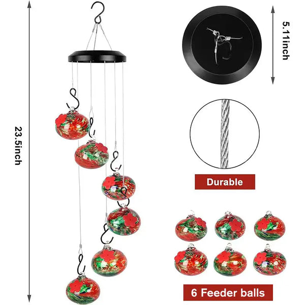 Charming Wind Chime Hummingbird Feeders Outdoor Garden Bird Feeder