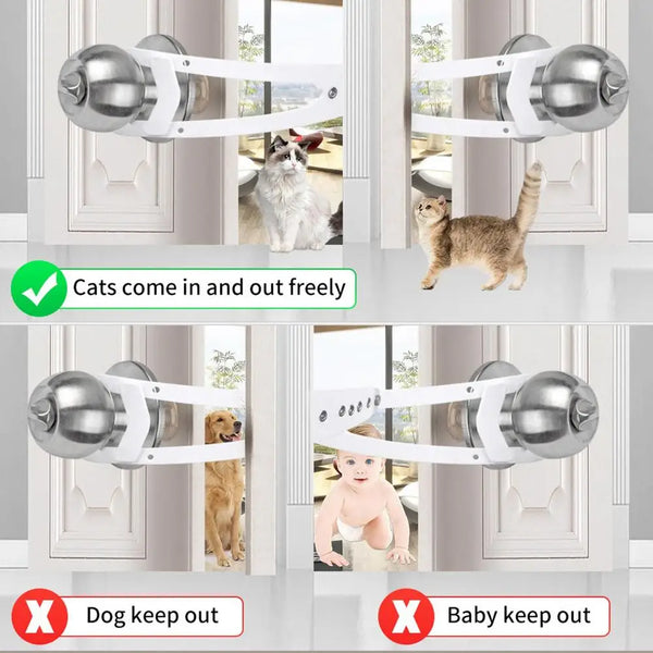 Adjustable Pet Door Holder Latch That Keeps Dogs or Cats Out