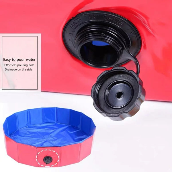 Foldable Dog Swimming Pool and Bathtub Outdoor or Indoor and Collapsible