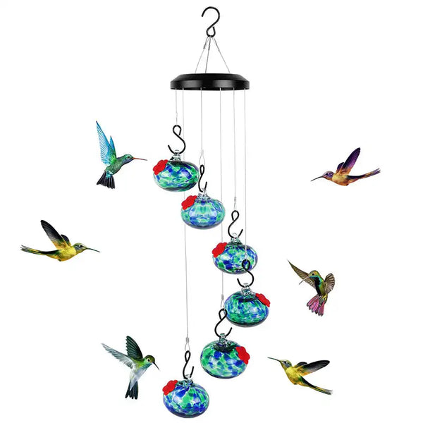 Charming Wind Chime Hummingbird Feeders Outdoor Garden Bird Feeder