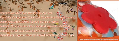 Charming Wind Chime Hummingbird Feeders Outdoor Garden Bird Feeder