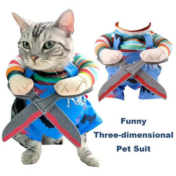 Cat Halloween Costume Funny Outfit With Adjustable Straps Scissor-Shaped Suit