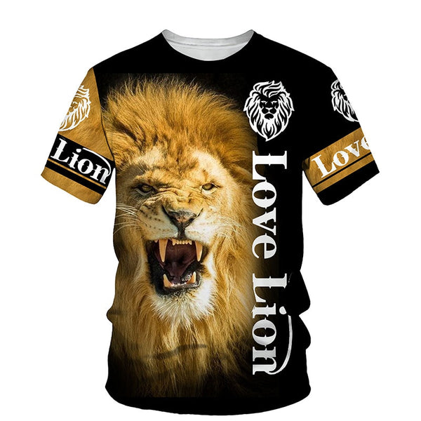 The Lion King 3D Print Men's T-shirts O Neck Short Sleeve Tops