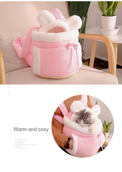 Small Cat Carrier Backpack For Outdoor Travel Warm Chest Pet Hanging Bag