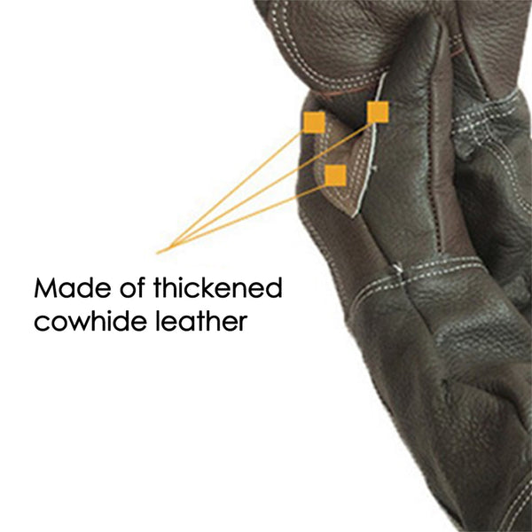 Cowhide Leather Anti-grasping Anti Bite Protective Gloves Cat Dog Gardening Work Gloves Pets Training Handling Gloves