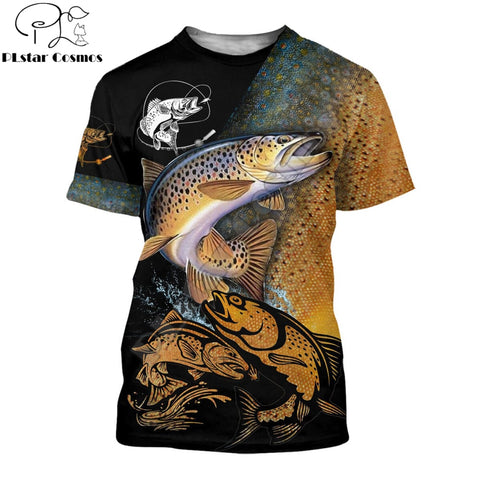 Brook Trout Fishing 3D Men's t-shirt