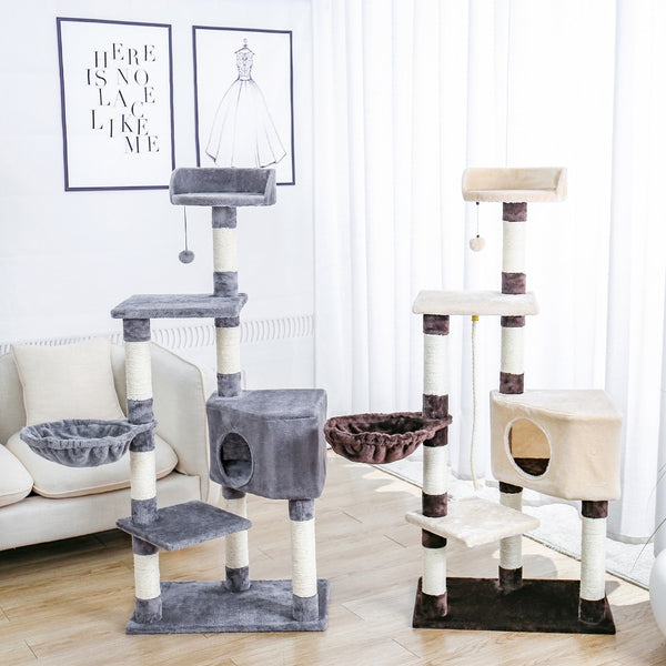 Pet Multifunctional Chair Creative Cube House with Scratching Removable Pad Cushions Pet Activity Cat Tree with Ball