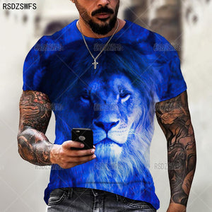 Men's Animal T-Shirts Casual O-Neck Short Sleeve Streetwear