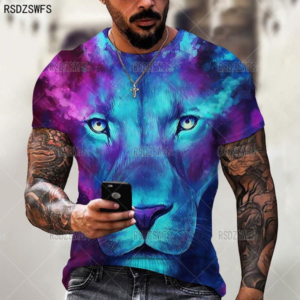 Men's Animal T-Shirts Casual O-Neck Short Sleeve Streetwear