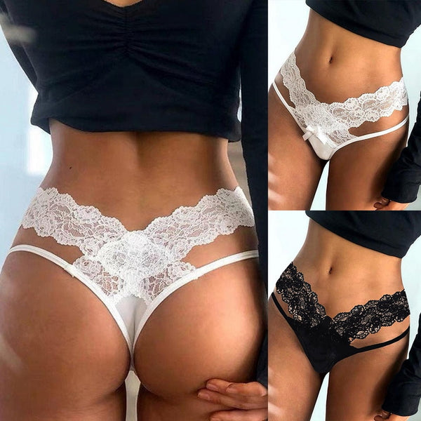 Seamless Lace Panties Hollowed Out Low Waist Thong G-String