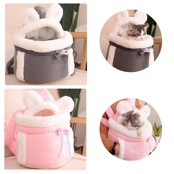 Small Cat Carrier Backpack For Outdoor Travel Warm Chest Pet Hanging Bag