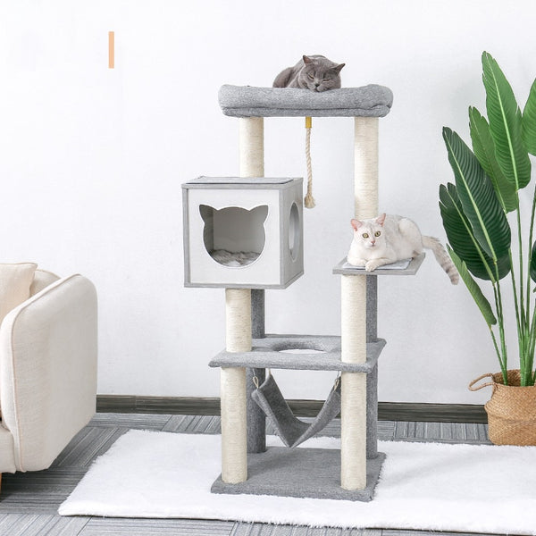 Pet Multifunctional Chair Creative Cube House with Scratching Removable Pad Cushions Pet Activity Cat Tree with Ball