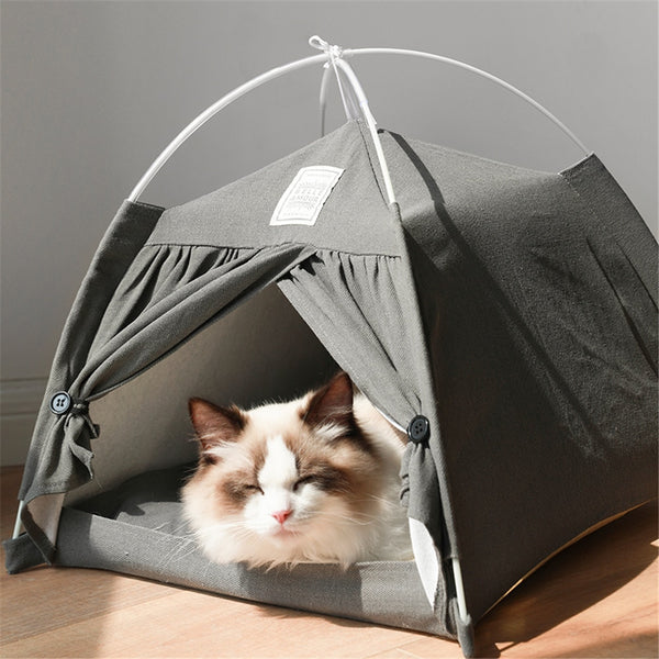 Portable Folding Pet Tent For Cats And Small Dogs Indoor Or Outdoor Cozy Cave