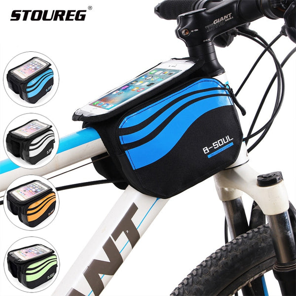 Bicycle Front Touch Screen Phone Bag MTB Road Bike Cycling Mobile Bag Cycle Front Bag 5.7 inch Cellphone Bag Bicycle Accessories