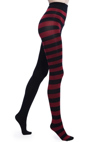 Striped Yoga Legging Women Print Goth Style Long Tights Casual Punk Ladies Sport High Waist Workout Elastic Leggings