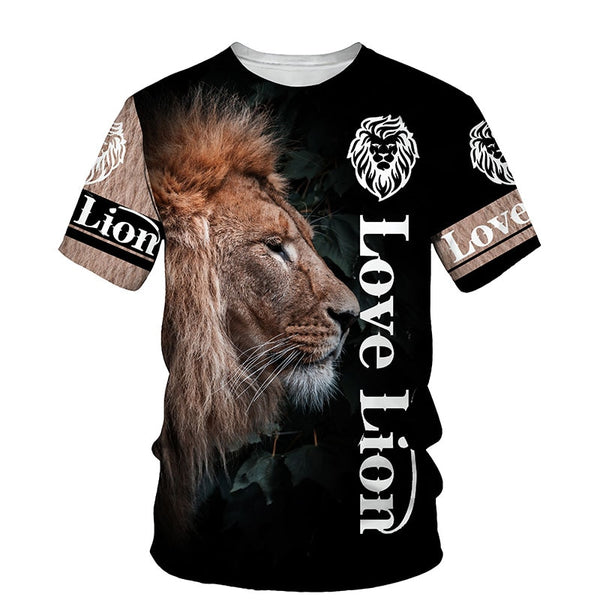 The Lion King 3D Print Men's T-shirts O Neck Short Sleeve Tops