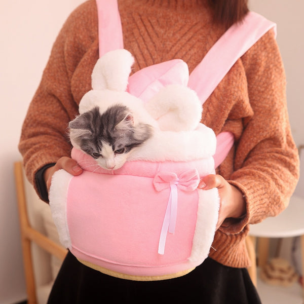 Small Cat Carrier Backpack For Outdoor Travel Warm Chest Pet Hanging Bag