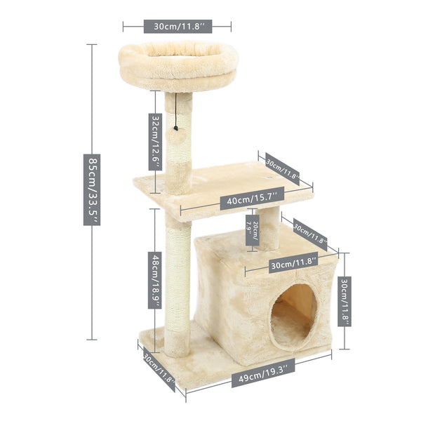 Pet Multifunctional Chair Creative Cube House with Scratching Removable Pad Cushions Pet Activity Cat Tree with Ball