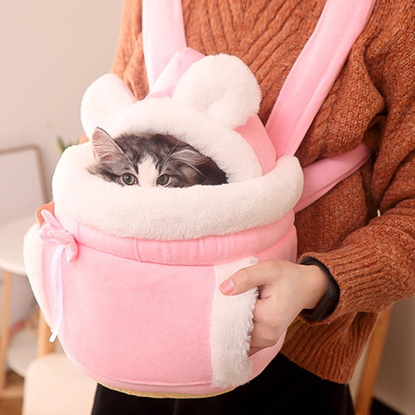 Small Cat Carrier Backpack For Outdoor Travel Warm Chest Pet Hanging Bag