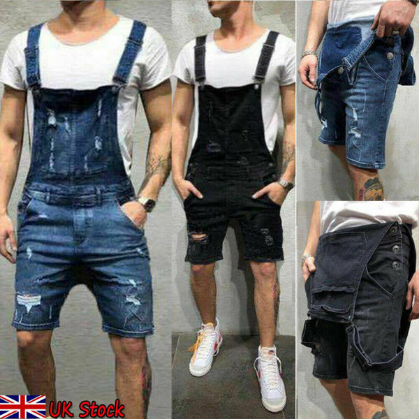 Men's Casual Denim Jeans Overalls Jumpsuit Dungarees Cargo Playsuit