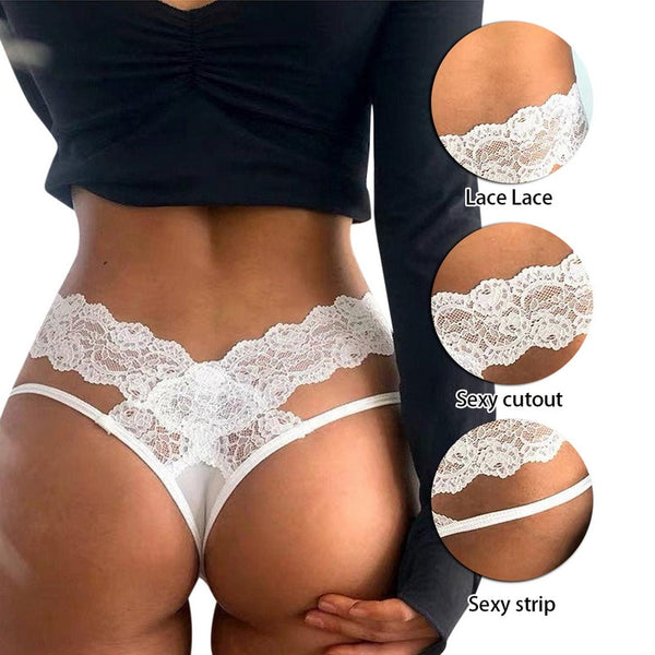 Seamless Lace Panties Hollowed Out Low Waist Thong G-String