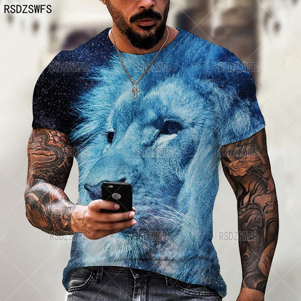 Men's Animal T-Shirts Casual O-Neck Short Sleeve Streetwear