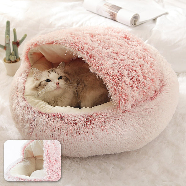 Cat Bed Round Plush Warm Cats Nest