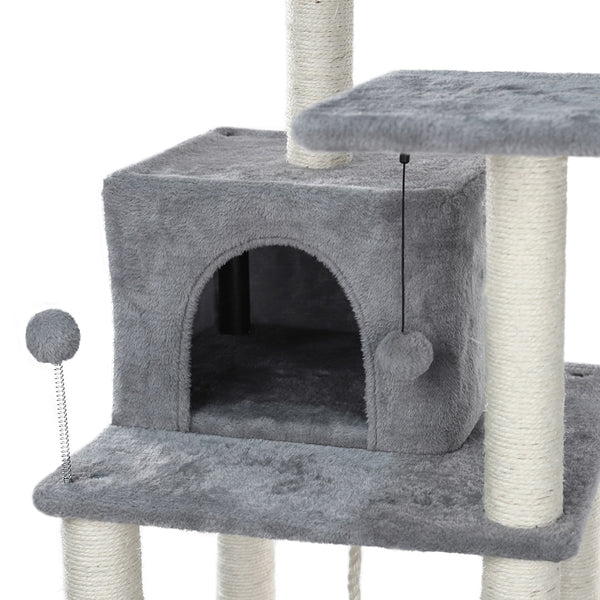 Pet Multifunctional Chair Creative Cube House with Scratching Removable Pad Cushions Pet Activity Cat Tree with Ball