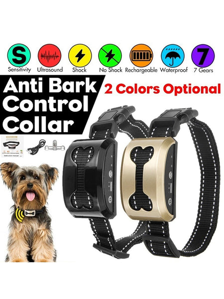 Pet Dog Anti Bark Guard Waterproof Auto Anti Humane Bark Collar Stop Dog Barking Rechargeable Shock Safe USB Electric Ultrasonic