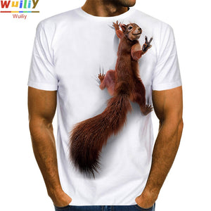 Unisex Squirrel 3D Print Shirt Animal Graphic Tees Men/Women Cute Pet T-shirts